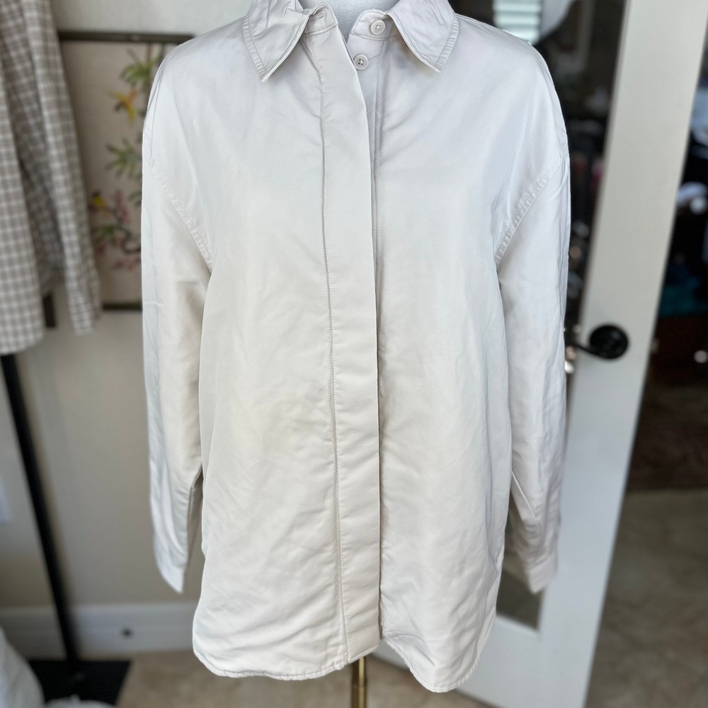 Alo Yoga NWT SZ XS Explorer Button Down Bone White Oversized Shacket W5114R - Picture 8 of 16